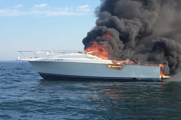 Boat Fire Near Wood Island